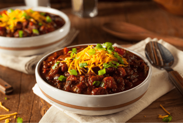 Spicy bean chilli slow-cooked budget meals